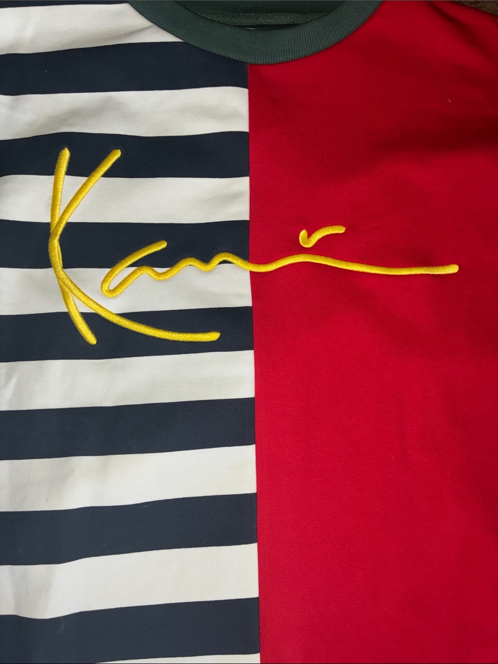 Karl Kani Red, Green & Black Striped Crewneck Sweatshirt - Picture 2 of 4